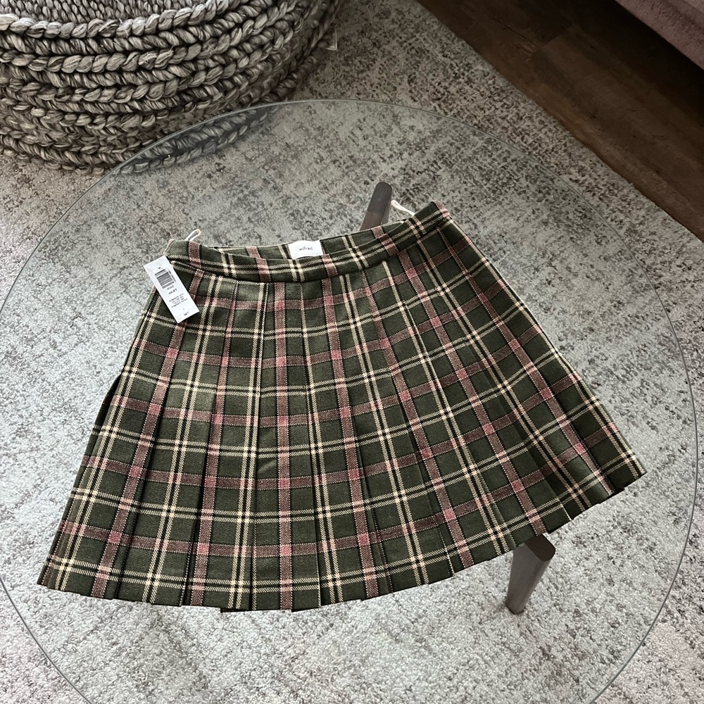 Aritzia Wilfred Juliet Plaid High Rise Mini Formal Casual Pleated Skirt Sz2 - Picture 4 of 11